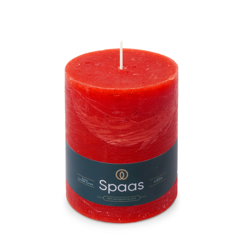 Pillar Candle Rustic Unscented Red D:10xH:13cm
