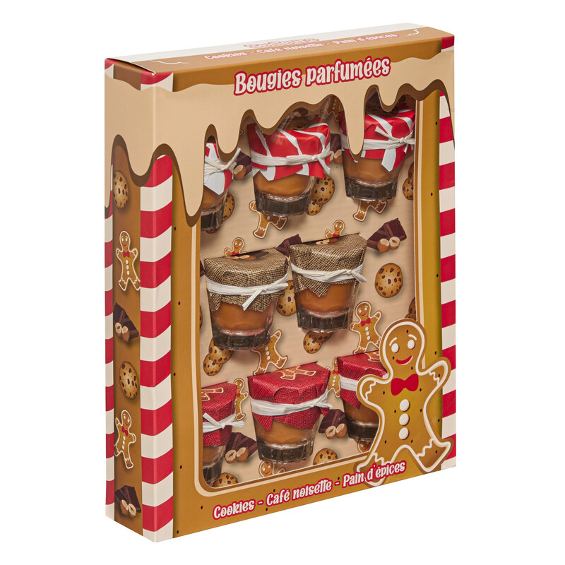 Ensemble de bougies parfumées Feeric, 8 pièces, 320g, Collection Gourmande