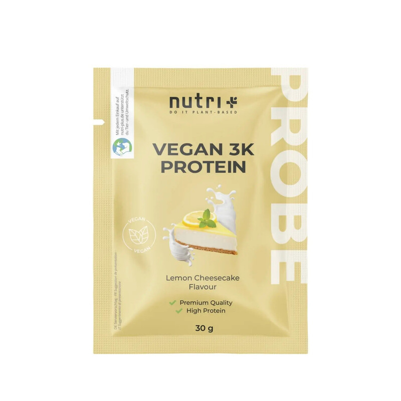 Nutri+ 3K Protein Probe Pulver Vegan 30 g Lemon Cheesecake