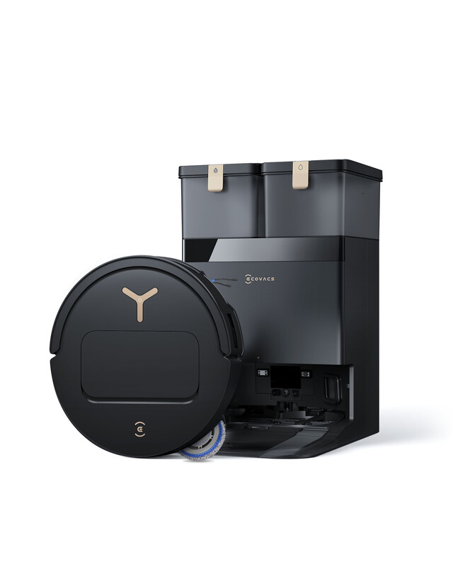 DEEBOT T50 PRO robotstofzuiger met dweilfunctie (Zwart) met All-in-One OMNI-station incl. reinigingsmiddeldosering, OZMO Turbo 2.0, tot 25.000 Pa zuigkracht, TruEdge 2.0 adaptieve randreiniging, ZeroTangle 3.0, AIVI 3D 3.0, Videomanager, 9 mm dweilhefting