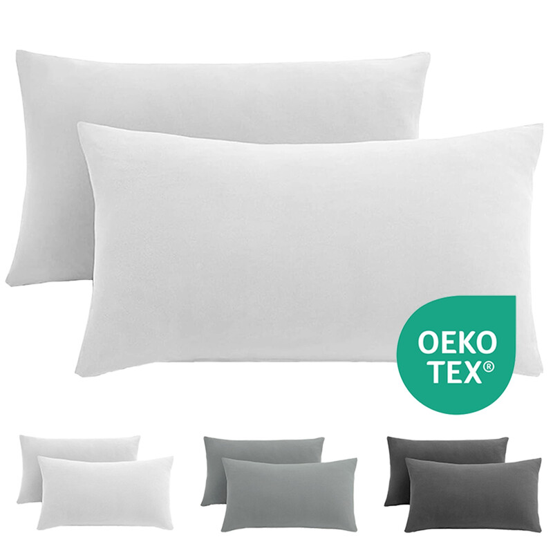 Basics 50x75cm Pillowcases Set of 2， Super Soft Easy Care Microfiber，Envelope Closure