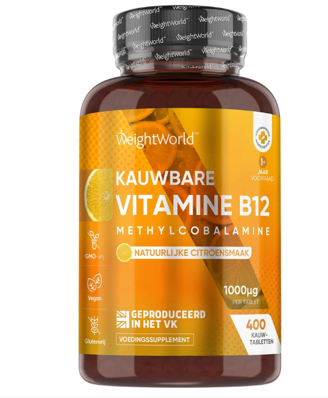 WeightWorld Vitamine B12 en comprimés à croquer 1000 µg - 400 comprimés