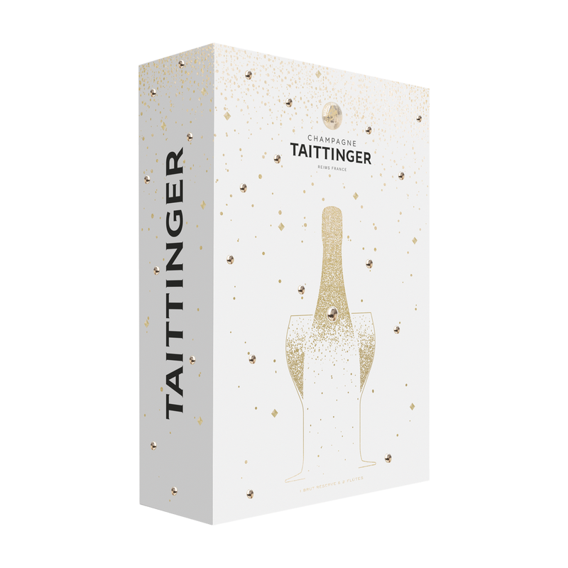 Champagne Taittinger Taittinger brut reserve + 2 gläser 0.75 L