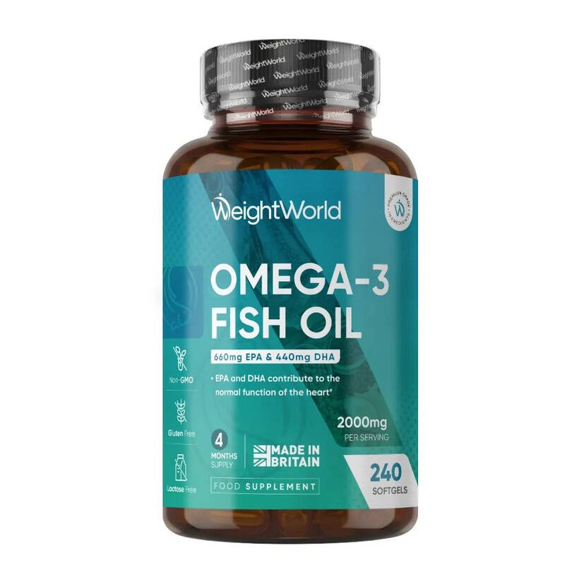 WeightWorld Huile de poisson oméga-3 en capsules molles 2000 mg - 240 capsules