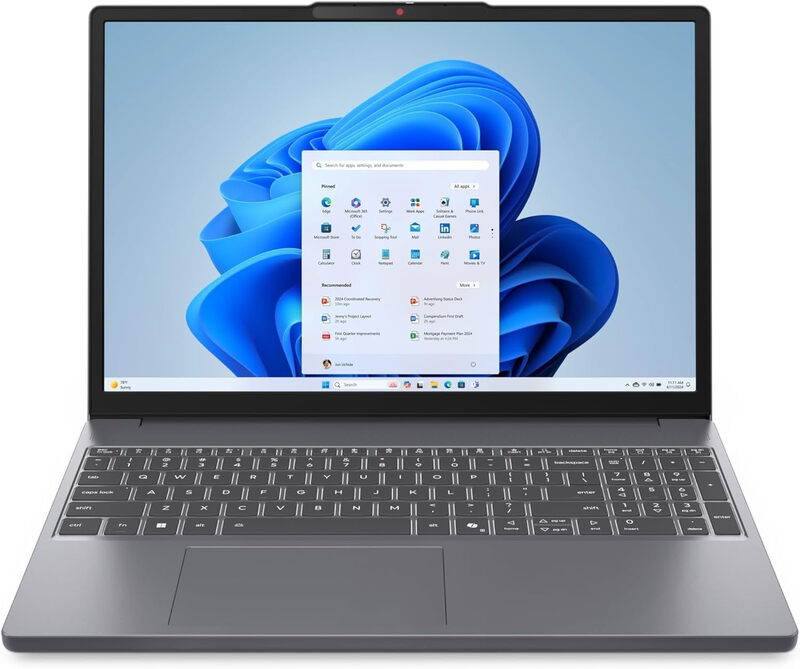 Lenovo IdeaPad Slim 3 15.3" WUXGA Laptop, AMD Ryzen 5 7535HS, 24GB DDR5 RAM, 512GB PCIe SSD, Windows 11 Home, Wi-Fi 6, Grey (83K7009MUK)