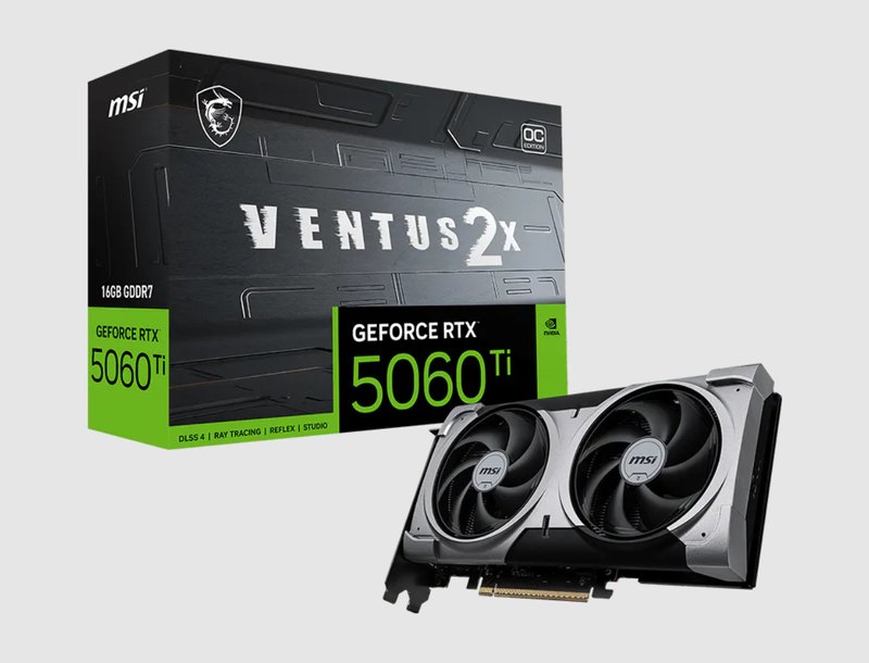 Msi Geforce Rtx 5060 Ti Ventus 2X Oc Plus 16Gb Gddr7 Pci-Express Graphics Card
