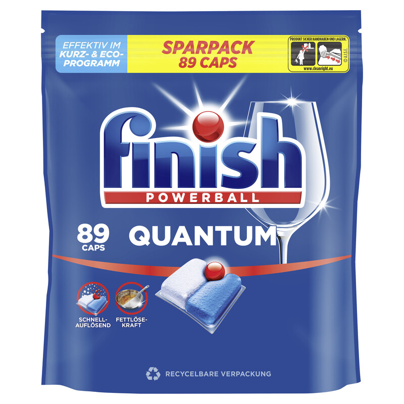 Finish Quantum Fresh Spülmaschinen Caps, Sparpack, 89 Caps