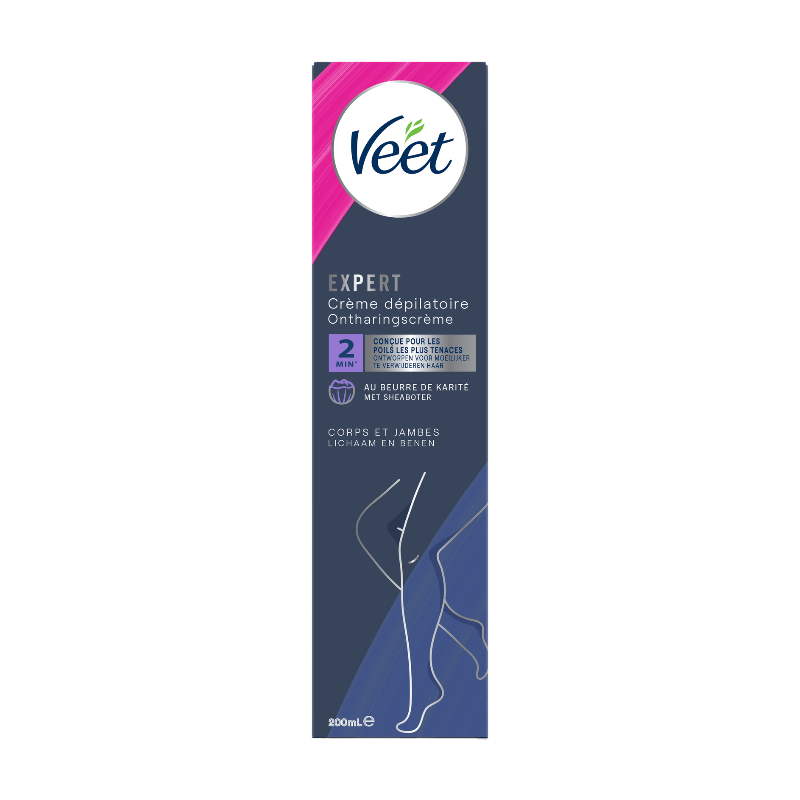 Veet Expert Ontharingscreme met sheaboter - Lichaam & benen - Alle huidtypes - 200 ml