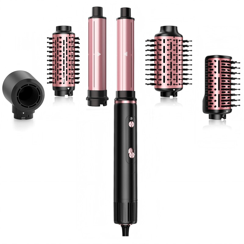 NICEBAY haardrogerborstel met borstelloze motor van 110.000 omw/min - 5-voudig multifunctioneel stylingapparaat voor snel drogen, krullen, volume geven en stijlen | hete-luchtborstel met hoge snelheid voor alle haartypen