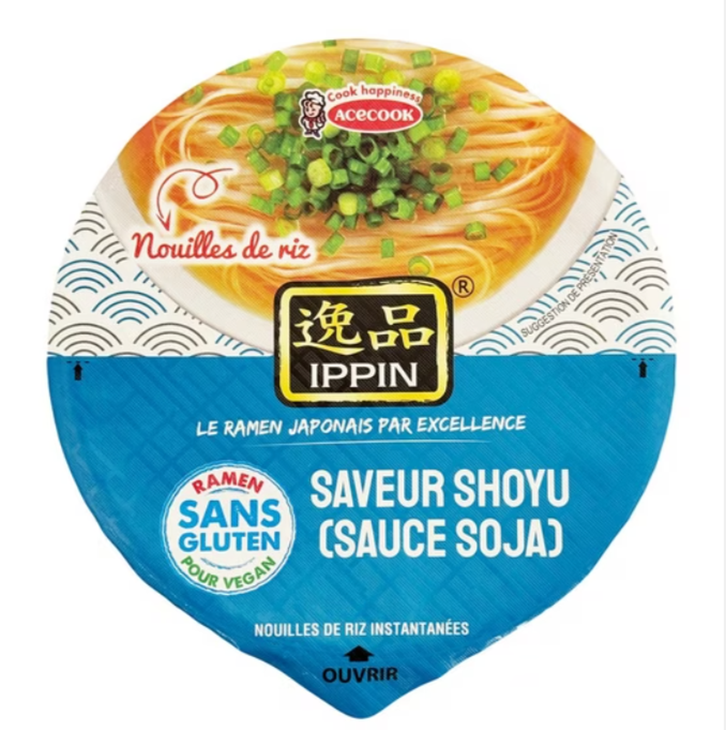 ACECOOK IPPIN Instant Shoyu Ramen Bowl, 63g