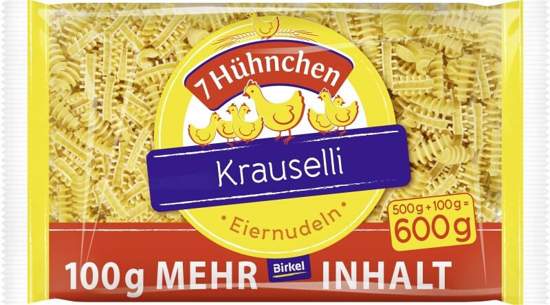 Birkel 7 Hühnchen Krauselli Spiral-Eiernudeln 600 g
