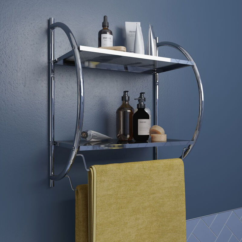 Curved Shelving Unit & Towel Rack