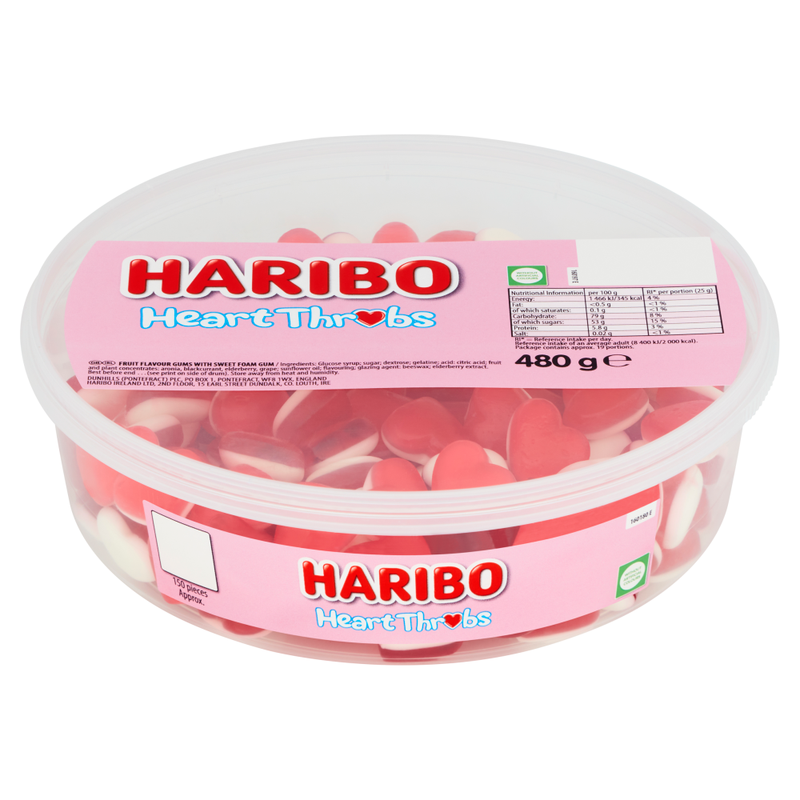 Haribo Tub Heart Throbs 480G