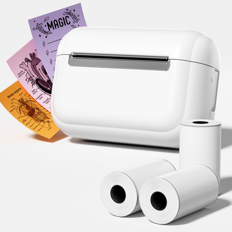 Phomemo Q02E draagbare, zakformaat thermische inktloze stijklabelprinter voor cadeau, DIY - wit - 1 stuk