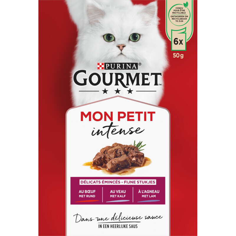 Gourmet Mon Petit - vlees - kattenvoer - 6 x 50 g
