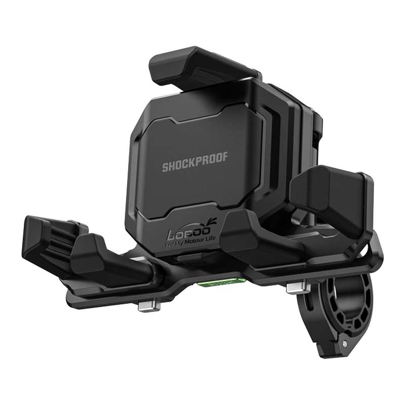 LOBOO PH06 Motorcycle Phone Mount, Anti-Vibration, 15W Wireless Charging, Fits 4.7"-7.2" Phones