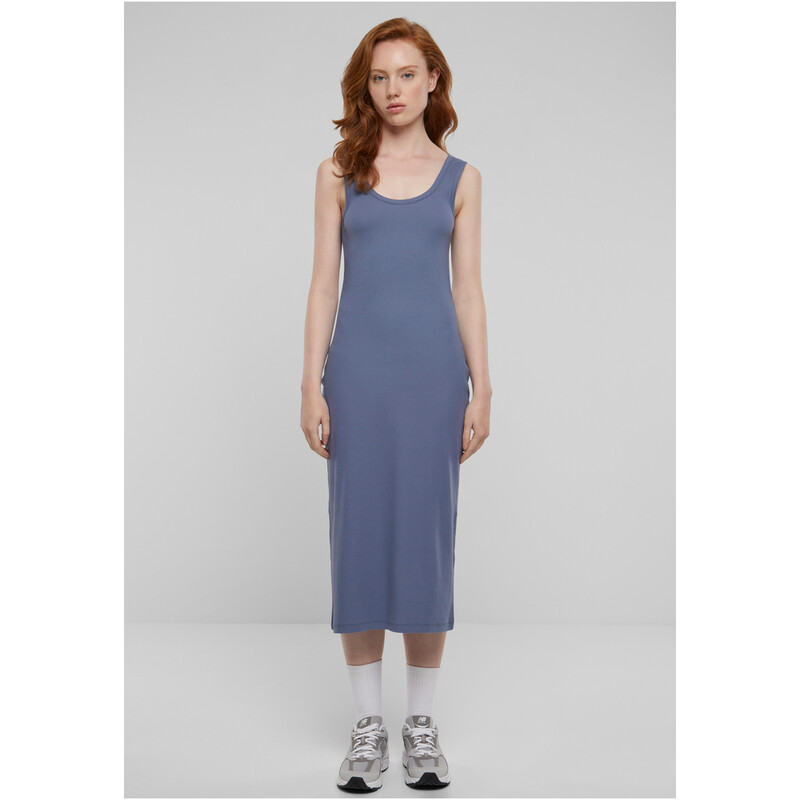 Urban Classics Damen-Top-Kleid Aus Rippstoff, Vintageblue, M