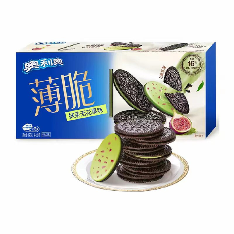 Oreo dünne, knusprige Kekse mit Matcha- und Feigengeschmack 190 g