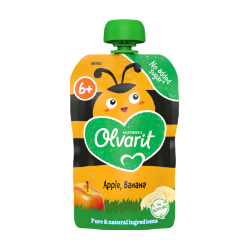 Olvarit Knijpfruit Appel Banaan 100 GR