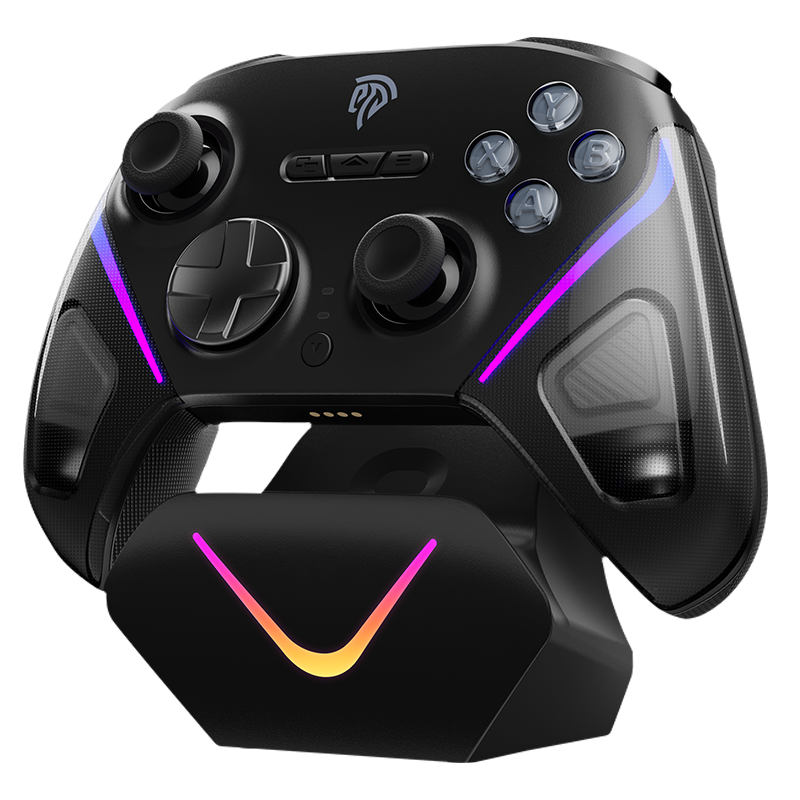EasySMX D10 PC-Controller Videospiel-Gamepad - Elite kabelloses BT-Gamepad mit TMR-Joystick, Dual-Mode-Trigger & vollmechanische Tasten, 1000 Hz Polling-Rate, RGB-Hintergrundbeleuchtung für PC/Switch/Android/iOS