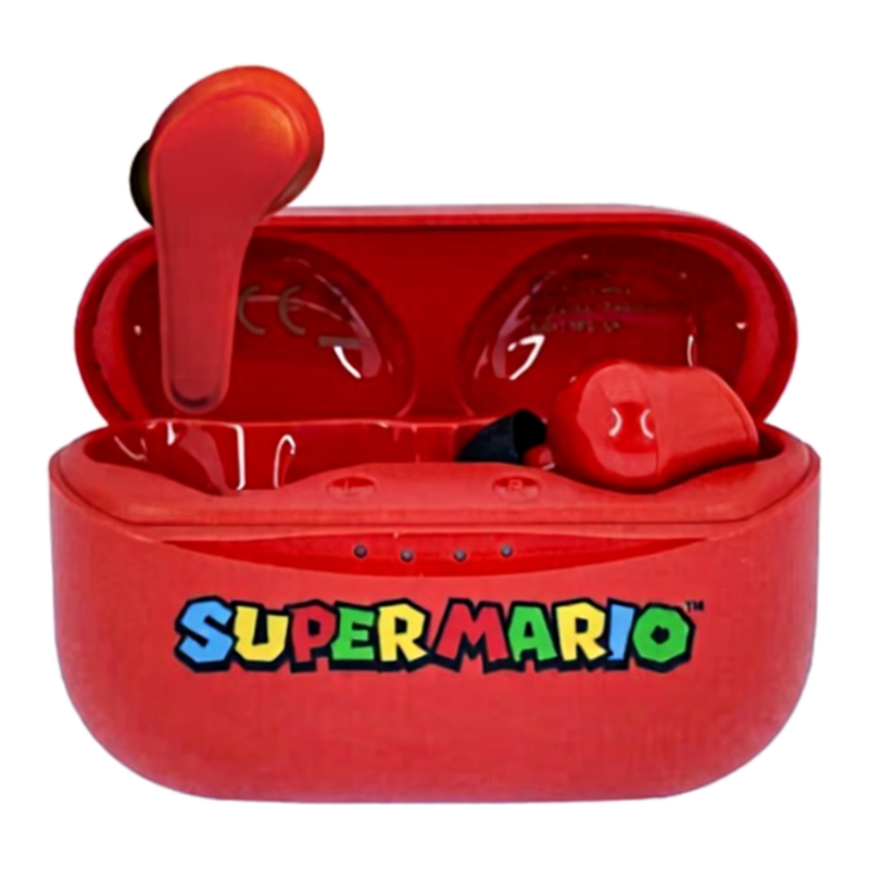 Super Mario draadloze oordopjes - met oplaaddoosje - aanraakbediening - extra oortips - TWS Bluetooth-oordopjes