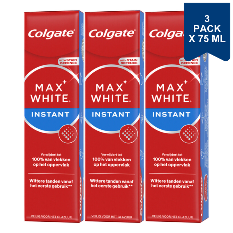 Colgate Tandpasta - Max White Instant 75 ml (3-Pack)