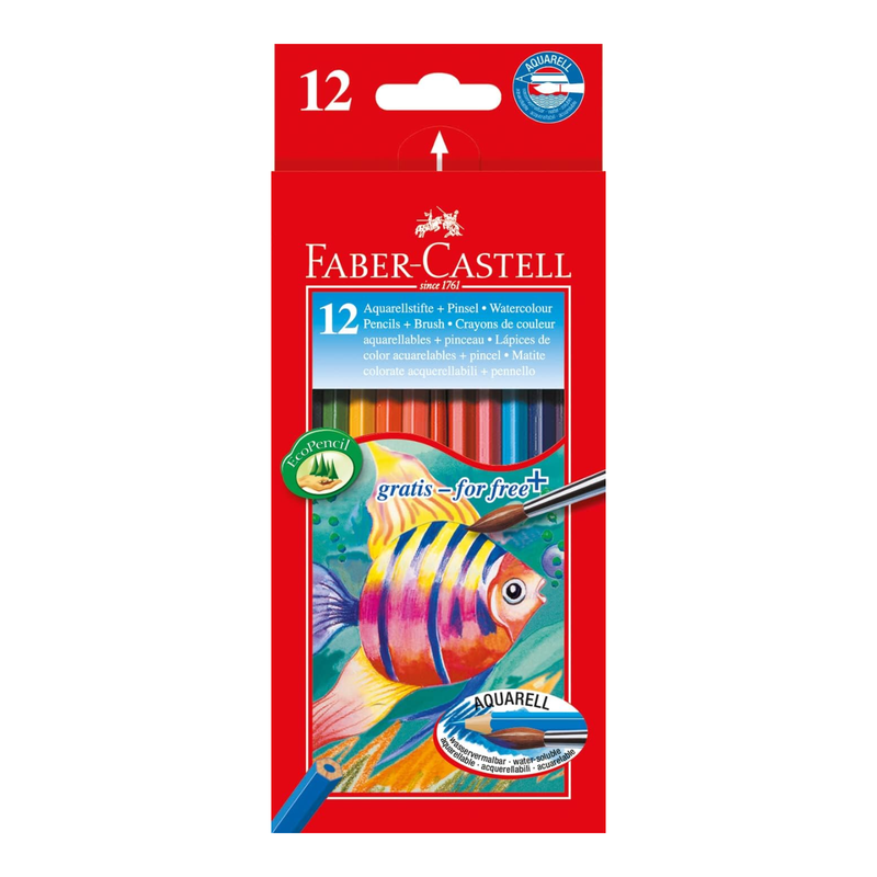 Classic Colour Watercolour Pencils, Assorted Colours, Wallet of 12