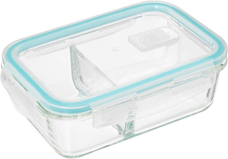 5five Glazen Keukenopslagcontainer - Rechthoekig, 0,7 Liter, 19,3 x 13,4 x 6,9 cm, Luchtdicht voor Voedselbewaring
