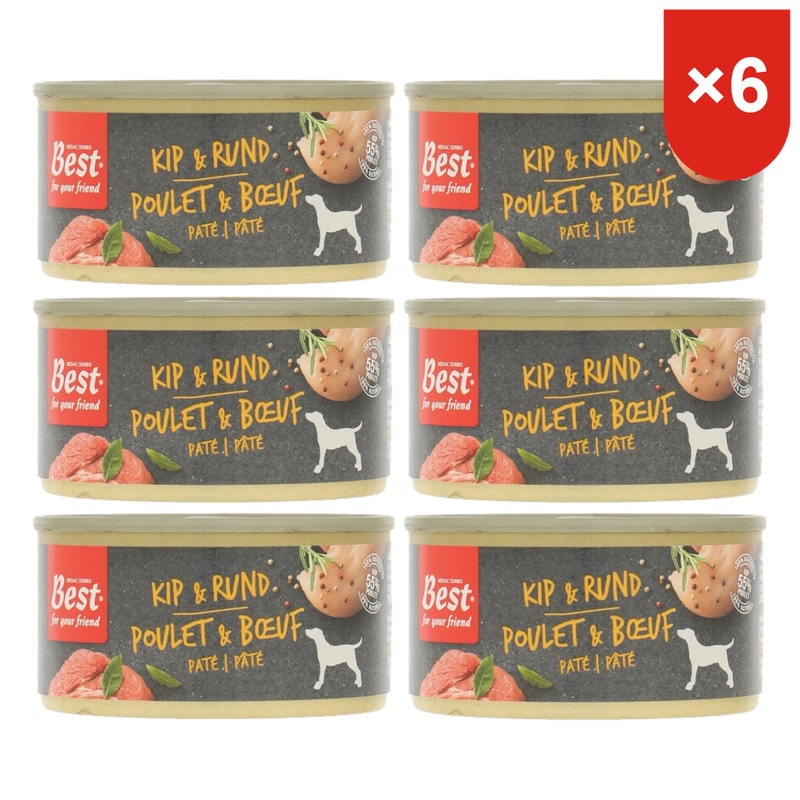 Rosewood Pâté pour chien Saveur poulet et bœuf*6
