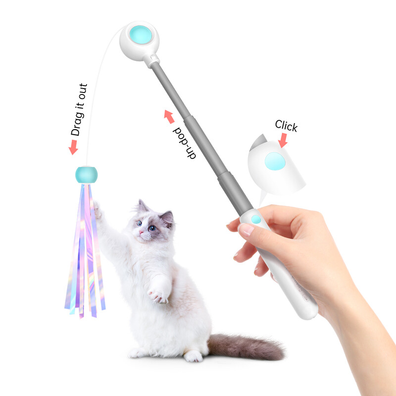 Retractable Cat Wand Blue