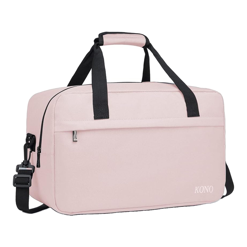 KONO 40x20x25 cm Kabinentasche für Ryanair, Leichte Reisetasche für unter den Sitz mit Schultergurt, 20 L Handgepäck-Flugtasche für Billigfluggesellschaften (Pink)