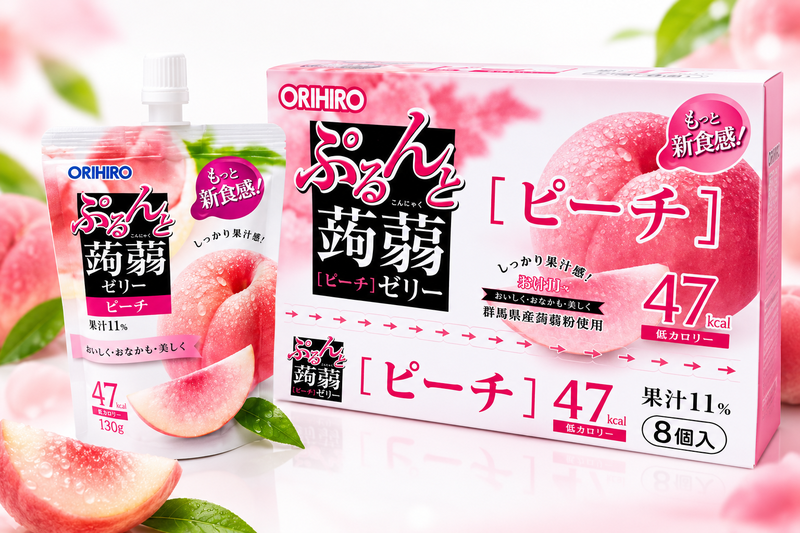 Orihiro Purunto konjac gelei perziksmaak 130 g × 8