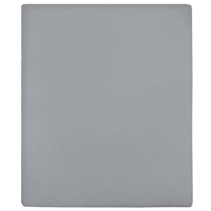 vidaXL Jersey Spannbettlaken Grau 180 × 200 cm Baumwolle