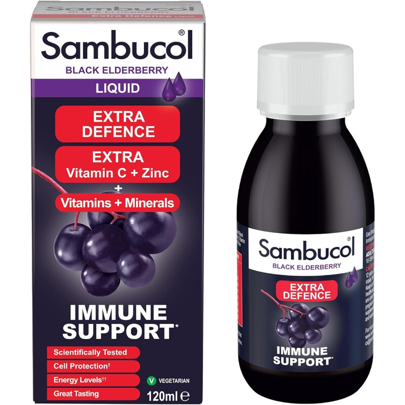 Sambucol Black Elderberry Extra Defence Immune Support Liquid - 120ml