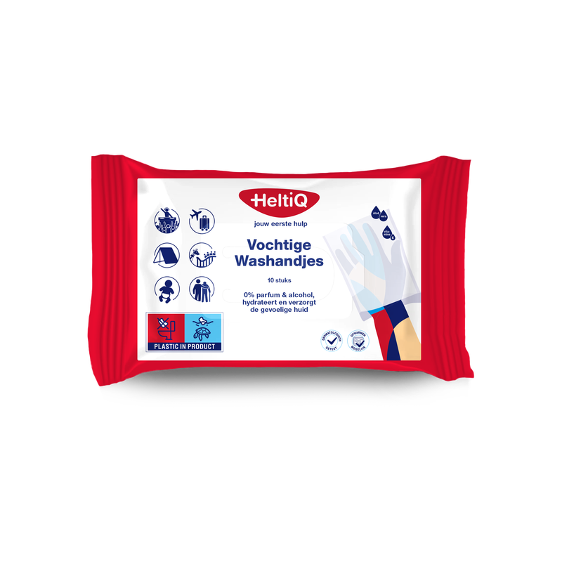 HeltiQ Vochtige Washandjes 10 st. 1 zak 10 st.