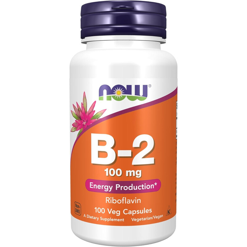 Now Foods Vitamin B2 Riboflavin Energy Metabolism 100Mg Vegan Capsules - 100 Capsules