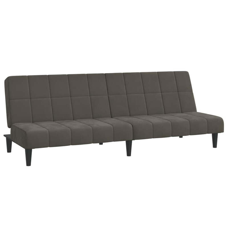 vidaXL 200×84,5×69 cm, 2-Sitzer-Schlafsofa, Dunkelgrauer Samt, Unabhängig verstellbare Rückenlehnen