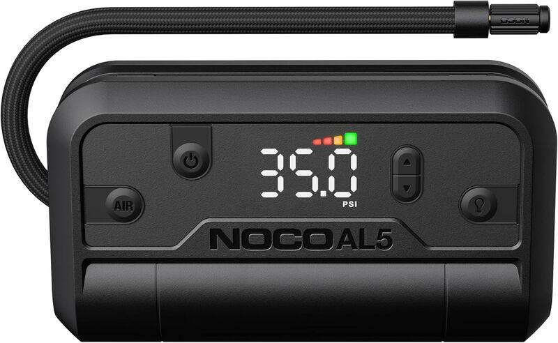 NOCO Air AL5 Kabelloser Luftkompressor, 17 SLPM Tragbarer Reifenfüller, 0-40 PSI Digitales Messgerät, Automatische Abschaltung, 5 A Schnellladung, 75 dB Leise, Powerbank