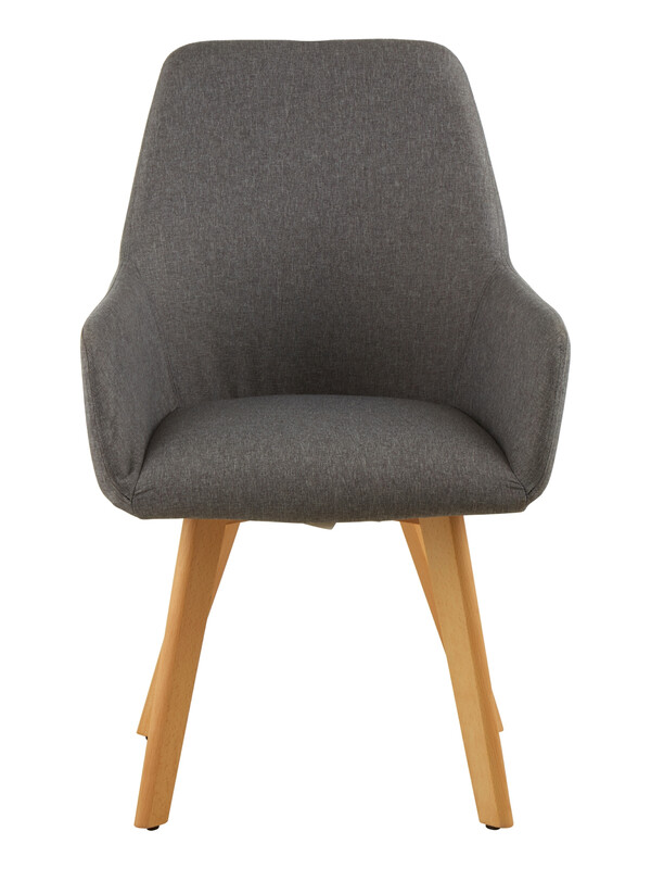 Interiors by Premier Dining Chair with Arms Stockholm Beechwood Legs Grey/Natural