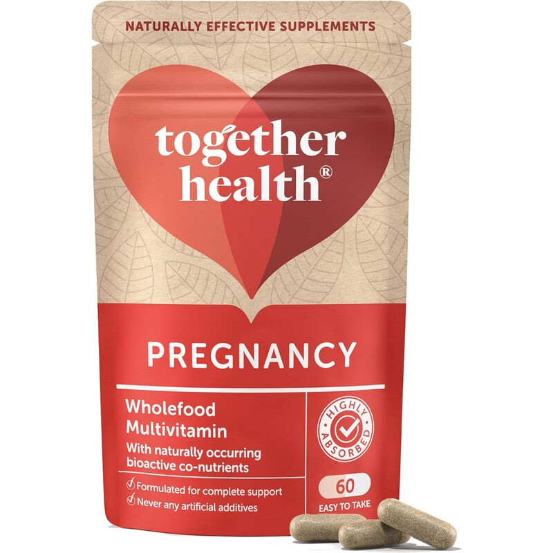 Together Health Pregnancy Wholefood Multivitamin 400mcg Folic Acid Prenatal Support Capsules - 60 Capsules