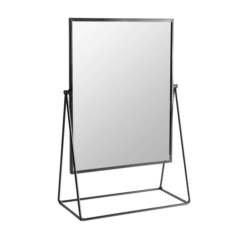 Harbour Housewares Metallic Frame Table Vanity Mirror Adjustable - 32 x 50cm - Black