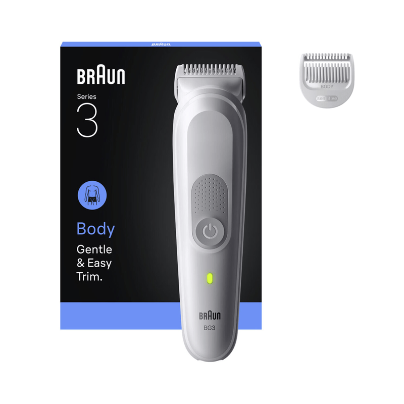 Braun Body Groomer Series 3, +2 Grooming Tools, Groom & Trim, Waterproof, Bg3500, Grey