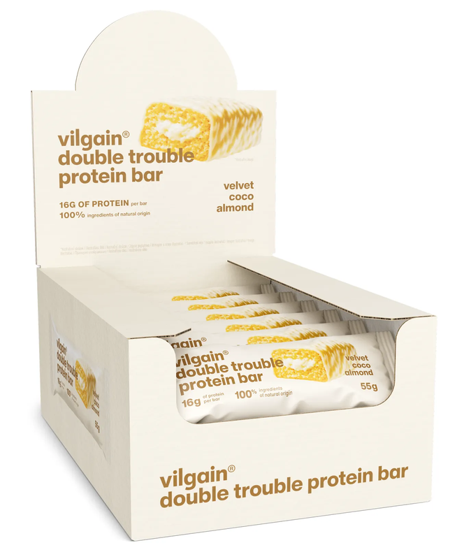 Double Trouble Protein Bar Velvet Choco Almond - 12 x 55g