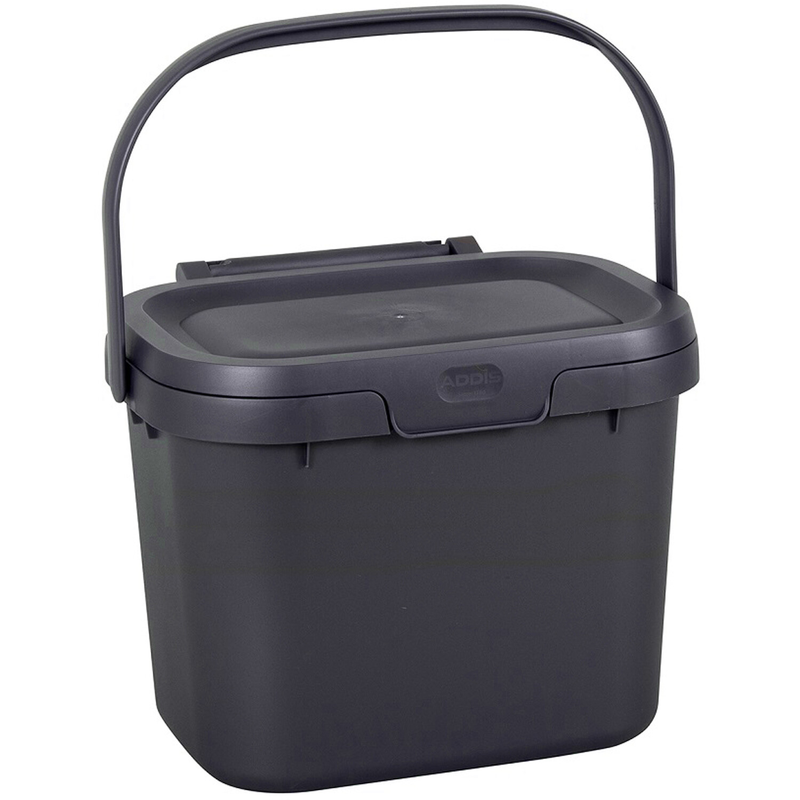 Everyday Kitchen Food Waste Compost Caddy Bin 4.5L - Metallic Silver