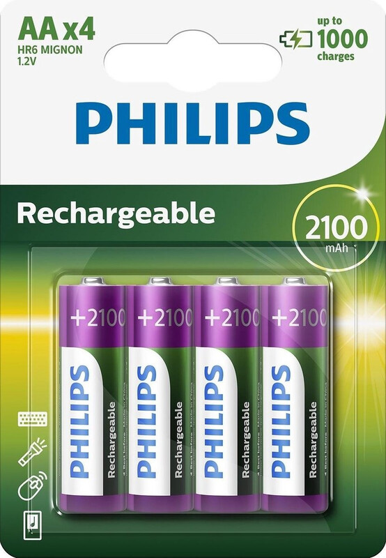 Philips AA - Oplaadbare Batterijen - AA-formaat 2500mAh langdurig milieuvriendelijk
