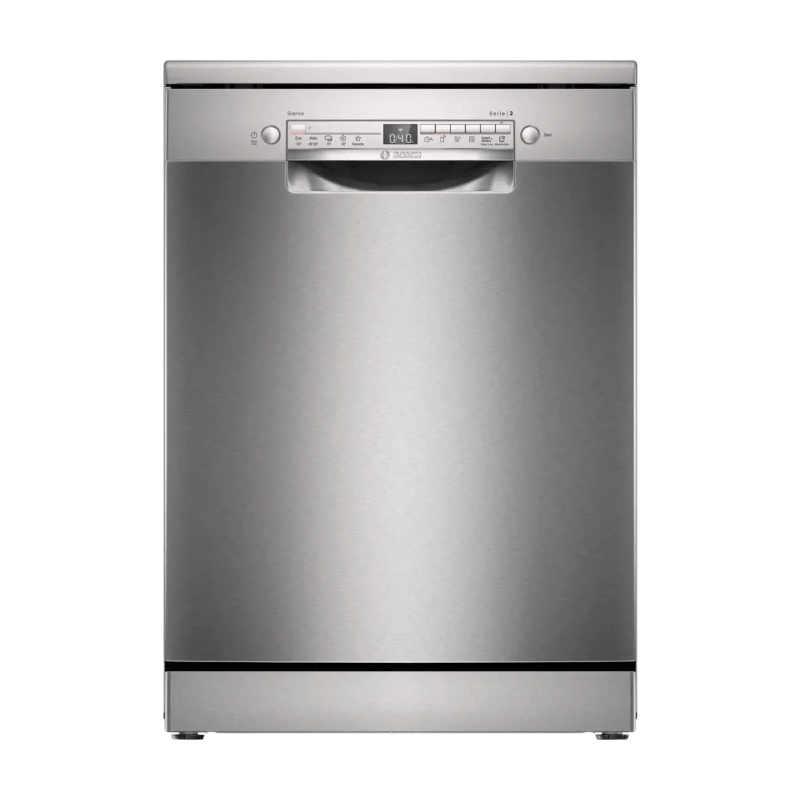 Bosch Serie 2 SMS2HVI02E freistehender Geschirrspüler, 14 Maßgedecke, 46 dB, Home Connect, Extra Trocken, gebürsteter Edelstahl