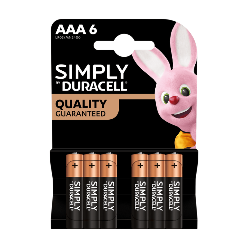 DURACELL Simply AAA Alkaline Batteries - 6 Pack