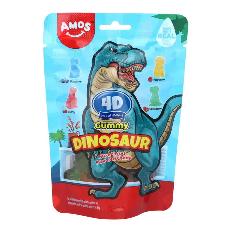Amos 4D gummidinosaurus - fruitsmaak 65 g