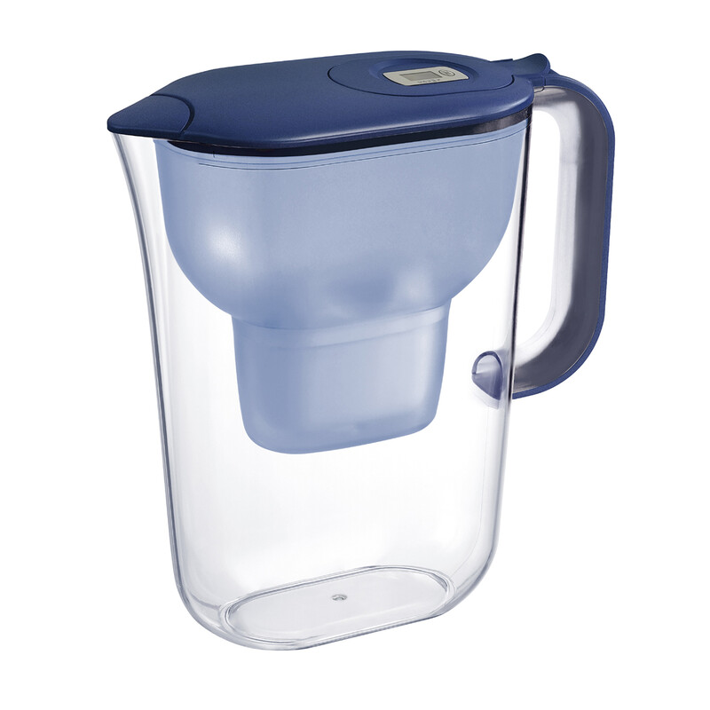 Water Filter Pitcher 2.4L with Electronic Timer, Removes Chlorine, Limescale & Heavy
