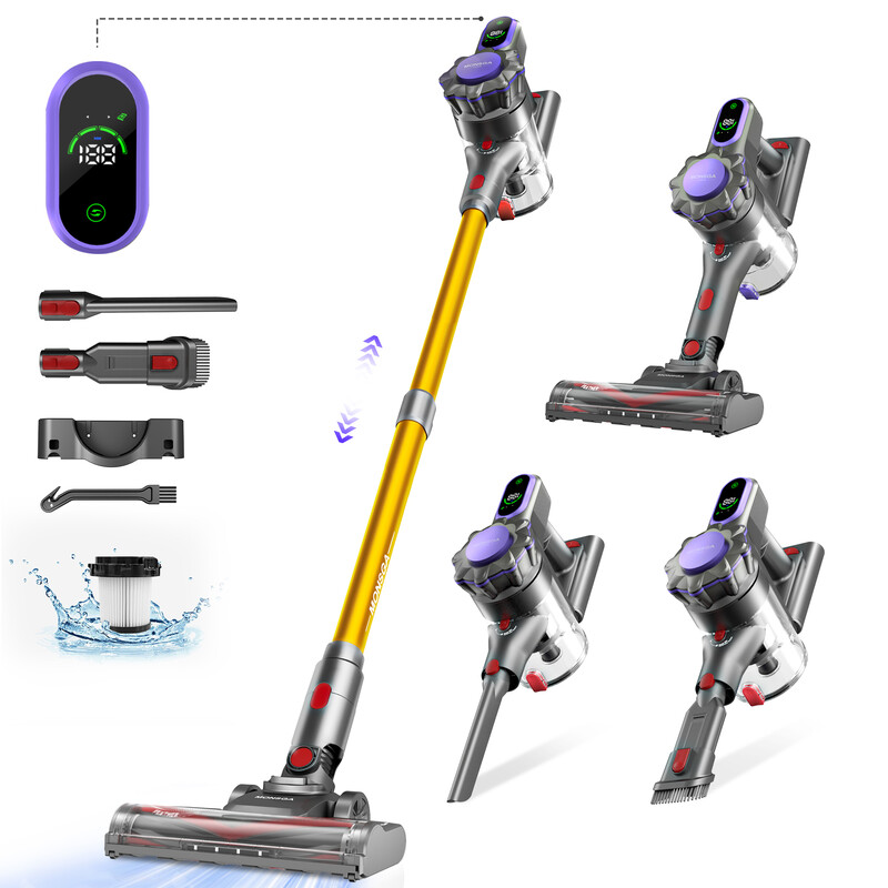 MV3 Cordless Vacuum Cleaner, 45KPa 400W Stick Vacuum for Home, 50Mins Anti-Tangled Va